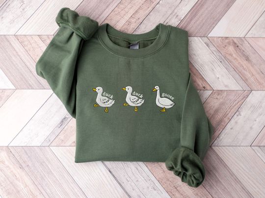 Duck, Duck, Goose Embroidered Silly Goose Sweatshirt, Silly Goose Shirt, Silly Goose University