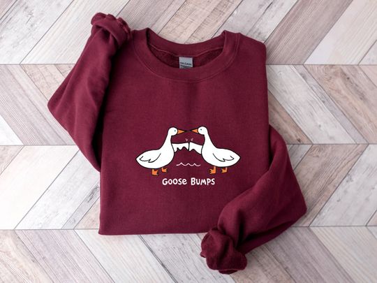 Funny Goose Bumps Sweatshirt, Unisex Silly Goose Crewneck, Silly Goose Sweater, Funny Goose Pullover, Silly Goose Shirt, Funny Sweatshirt