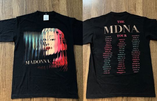 Madonna - The MDNA Tour T-Shirt, Vtg Madonna Tour Shirt, Madonna Graphic Double Sided T-Shirt