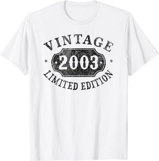 20 year old 20th Birthday Male Female Him Her Limited 2003 T-Shirt