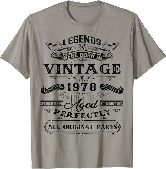 45th Birthday Gift For Legends Born 1978 45 Yrs Old Vintage T-Shirt