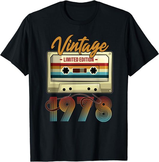 Vintage 1978 45th birthday cassette tape for men women B-day T-Shirt