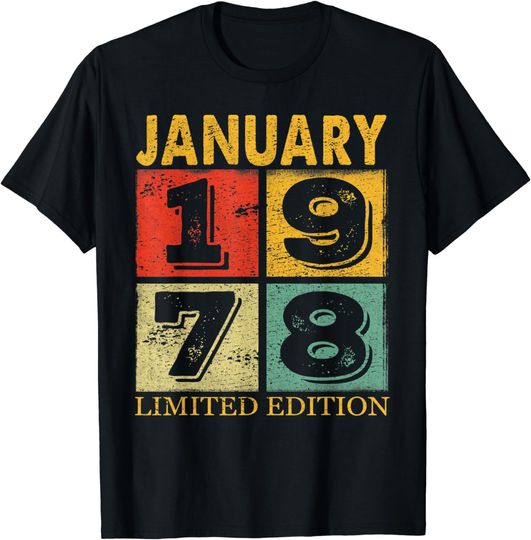 45 Years Old Gifts 45th Birthday Awesome Since January 1978 T-Shirt