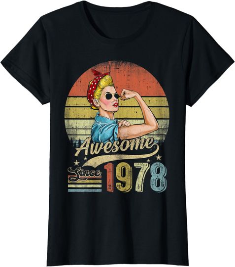 Womens 45 Year Old Awesome Since 1978 45th Birthday Gifts Women T-Shirt