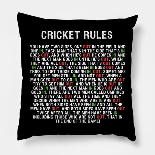Cricket Rules - Pillow