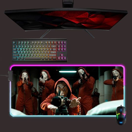 Money heist led mouse mat, rgb mouse pad, gaming mouse pad