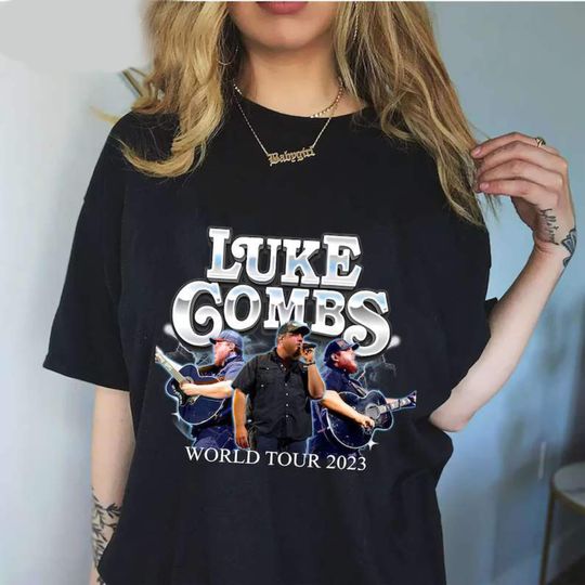 Luke Combs World Tour 2023 Concert Music T-Shirt, Luke Combs Bullhead Shirt, Combs Bullhead Cowgirl Concert