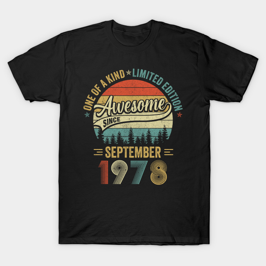 September 1978 Vintage 45 Years Old Retro 45th Birthday T-Shirt