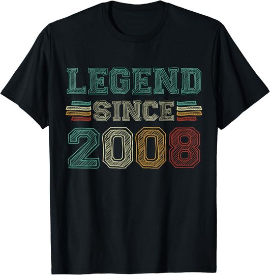 15 Years Old Legend Since 2008 15th Birthday T-Shirt