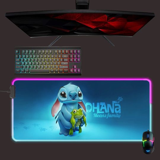 Lilo and Stitch led mouse mat, rgb mouse pad, gaming mouse pad