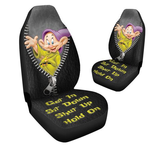 Funny Dopey 7 Dwarfs Car Seat Covers | Dopey Car Accessory