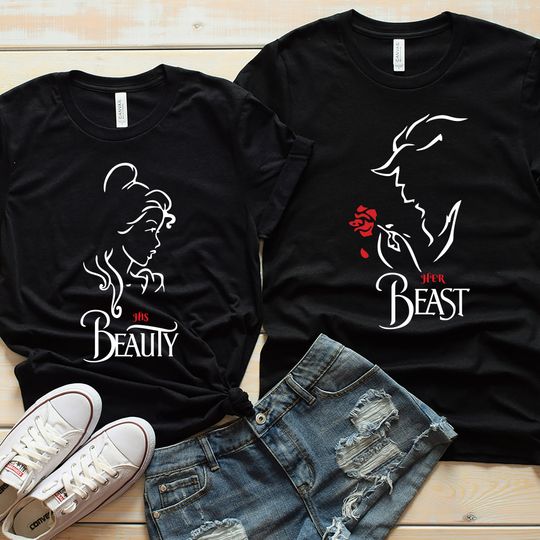 Her Beast - His Beauty Disney Couple Shirt - Matching Disney Shirts - Beauty and the Beast Couple Shirt