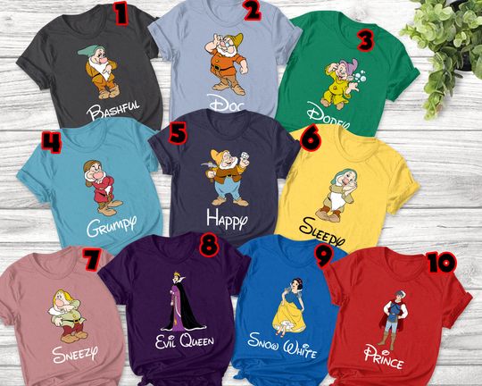 Seven Dwarfs Shirts/Disney Seven Dwarfs Group Shirts