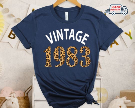 40th Birthday T Shirt Ladies Unisex, Vintage 1983 Birthday T-Shirt