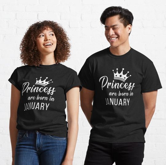 Camiseta Las Princesas Nacen en Enero para Hombre Mujer