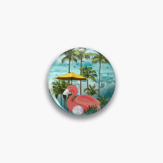 beach island flamingo Pin