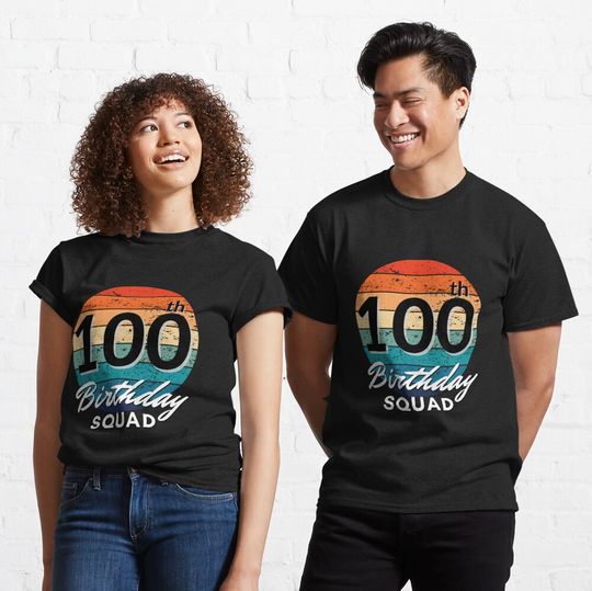 100th Birthday Vintage Sunset for Anniversary Celebration Party  Classic T-Shirt