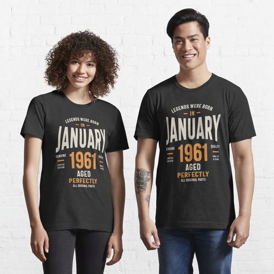 Camiseta Las Leyendas Nacieron en Enero de 1961 para Hombre Mujer