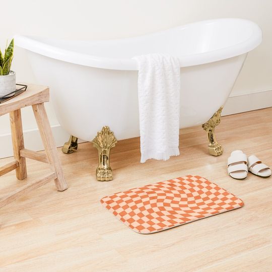 Check IV - Orange Twist Bath Mat