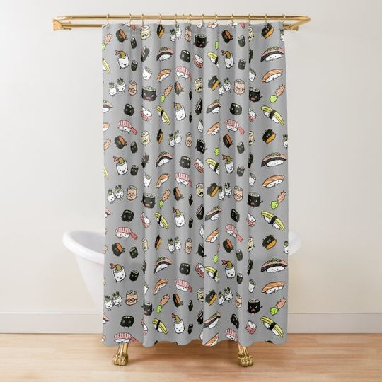 Kawaii Sushi Party  Shower Curtain