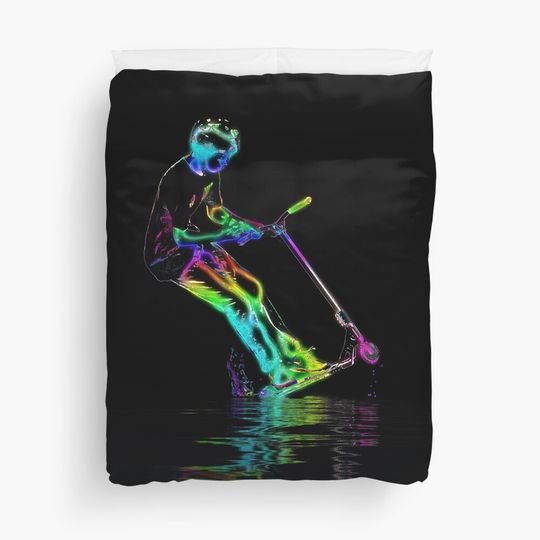 Puddle Jumping - Scooter Boy Duvet Cover