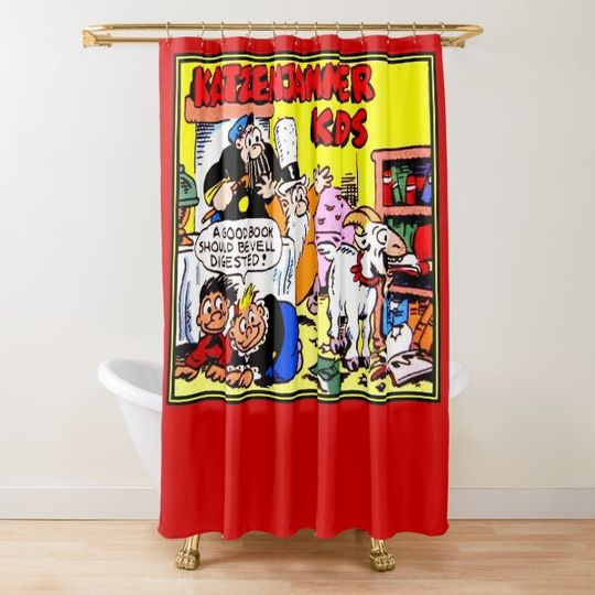 KATZENJAMMER KIDS : Vintage Cartoon Print Shower Curtain
