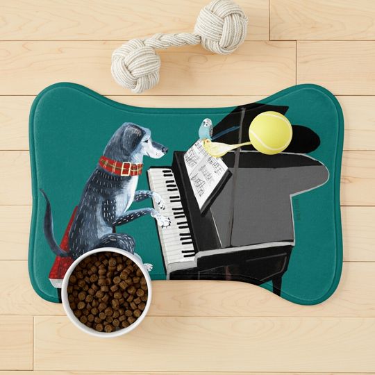 Piano lesson with Angel - Pet Bowls Mat