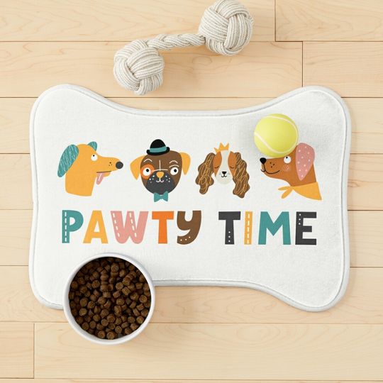Dog paw time- Pet Bowls Mat