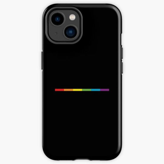 LGBT thin subtle modern rainbow flag on black Gay Lesbian Bisexual Pride HD HIGH QUALITY ONLINE STORE Iphone Case