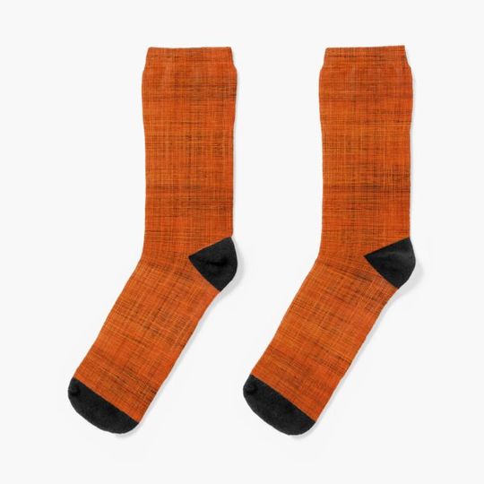 Digital Bark Cloth - Orange Socks