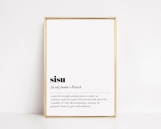 sisu definition print | finnish wall art | living room decor | bedroom wall art | office decor for women | office decor for men |