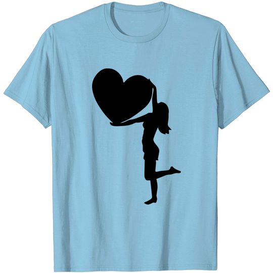 Uplifting Heart Girl Vector (changeable Color) T Shirt