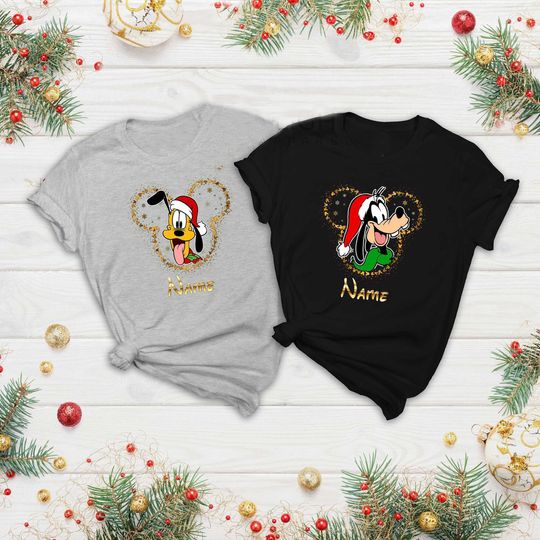 Customized Goofy And Pluto Disney Christmas T-shirt