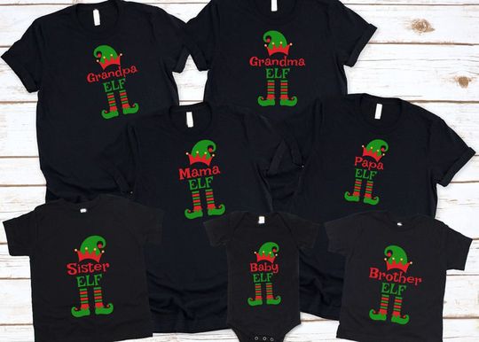 Christmas Family Elf Shoes Custom T-Shirt