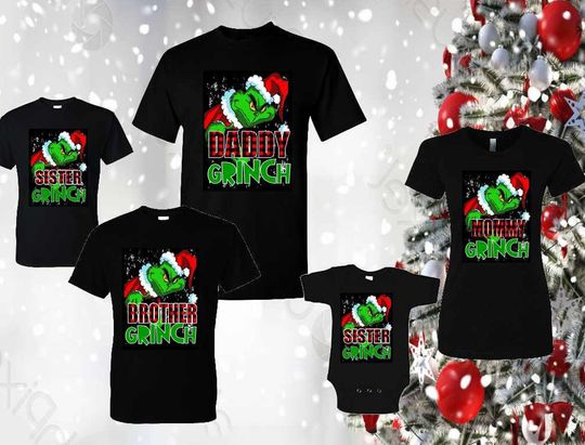 Personalized Grinch Christmas Family Matching T Shirt