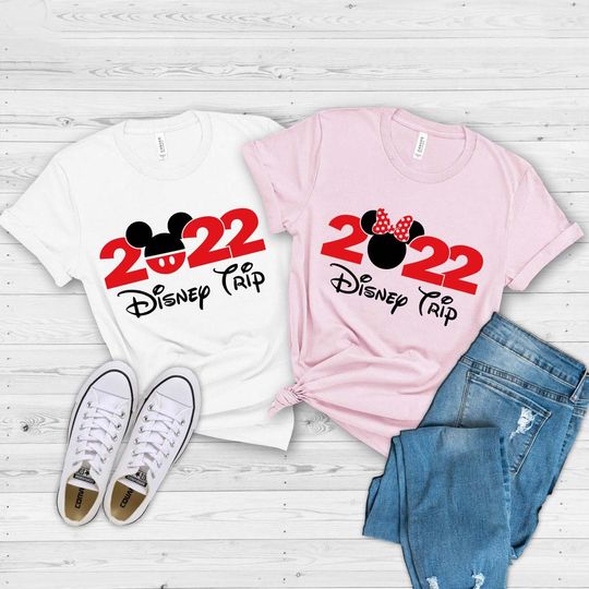 Custom 2022 Disney Vacation Mickey and Minnie Family Matching T-Shirt