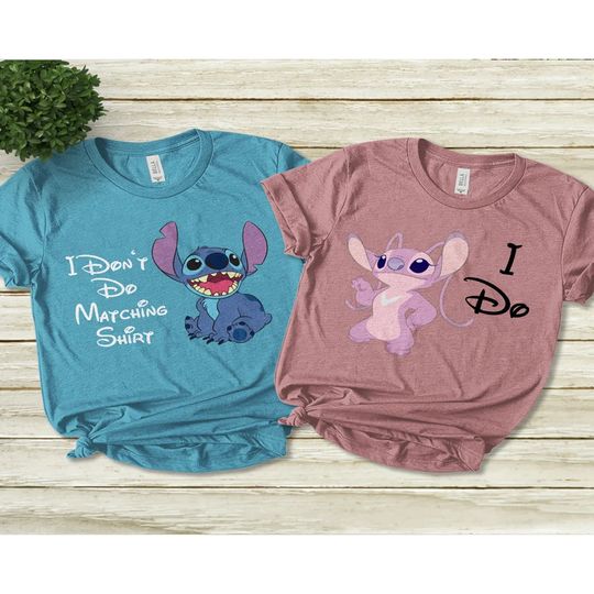 I Don‘t Do Matching Cute Couple Valentine Stitch And Angel Husband And Wife Matching T Shirt