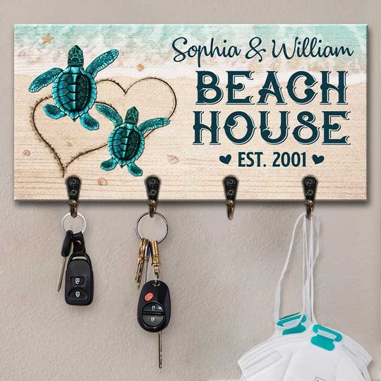 turtles-on-the-beach-personalized-key-hanger-key-holder-gift-for-couples-husband-wife