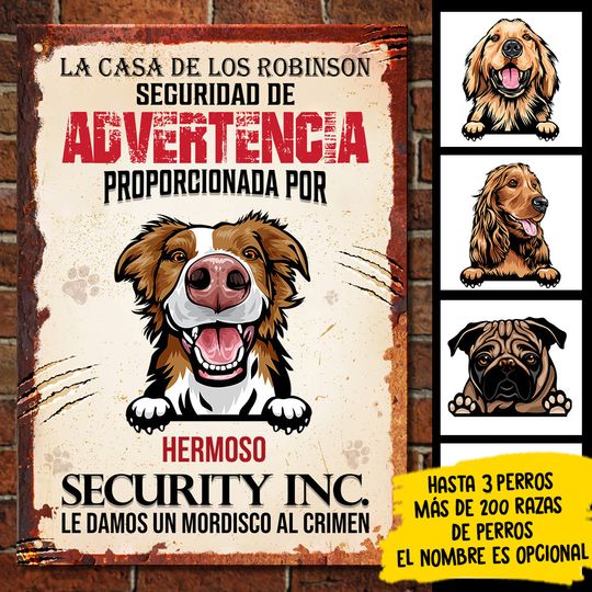 le-damos-un-mordisco-al-crimen-spanish-funny-personalized-dog-metal-sign