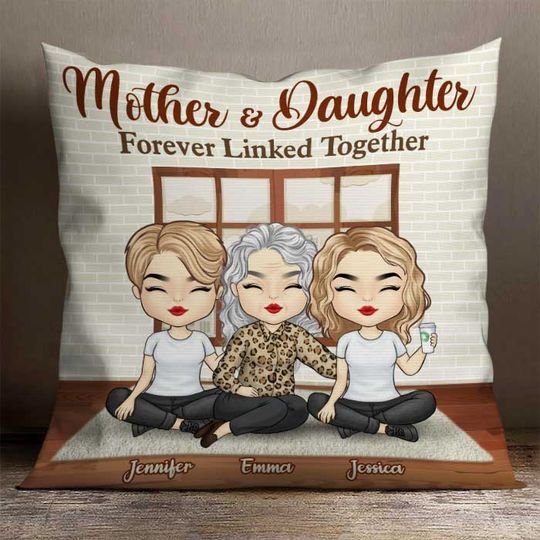 mother-and-daughter-forever-linked-together-gift-for-mom-personalized-pillow