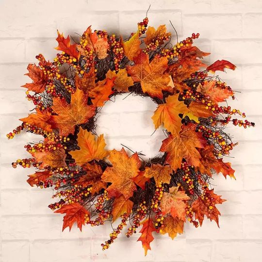vintage-autumn-wreath-orange-maple-leaf-halloween-seasonal-hanger