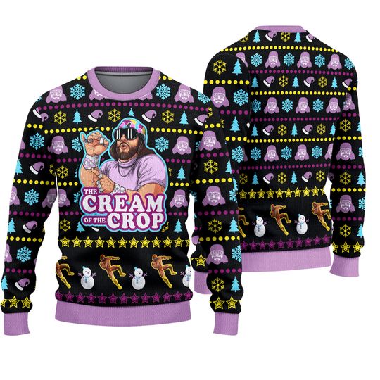 the-cream-of-the-crop-macho-man-randy-savage-ugly-knitted-christmas-3d-sweater
