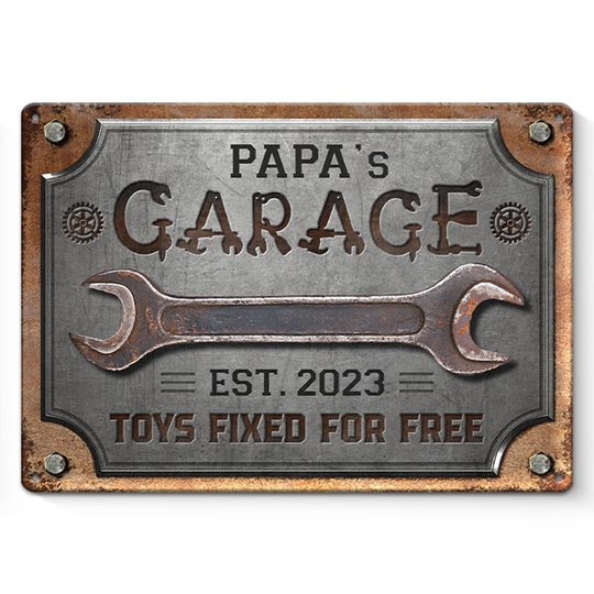 my-papa-s-fixing-garage-family-personalized-custom-home-decor-metal-sign-father-s-day