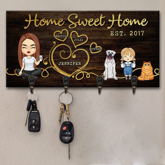 home-sweet-home-single-parent-with-kids-key-holder
