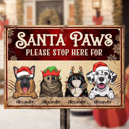 santa-paws-please-stop-here-for-personalized-metal-sign