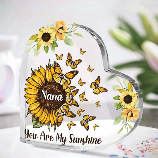 beautiful-sunflower-my-greatest-blessings-personalized-grandma-custom-shaped-acrylic-plaque