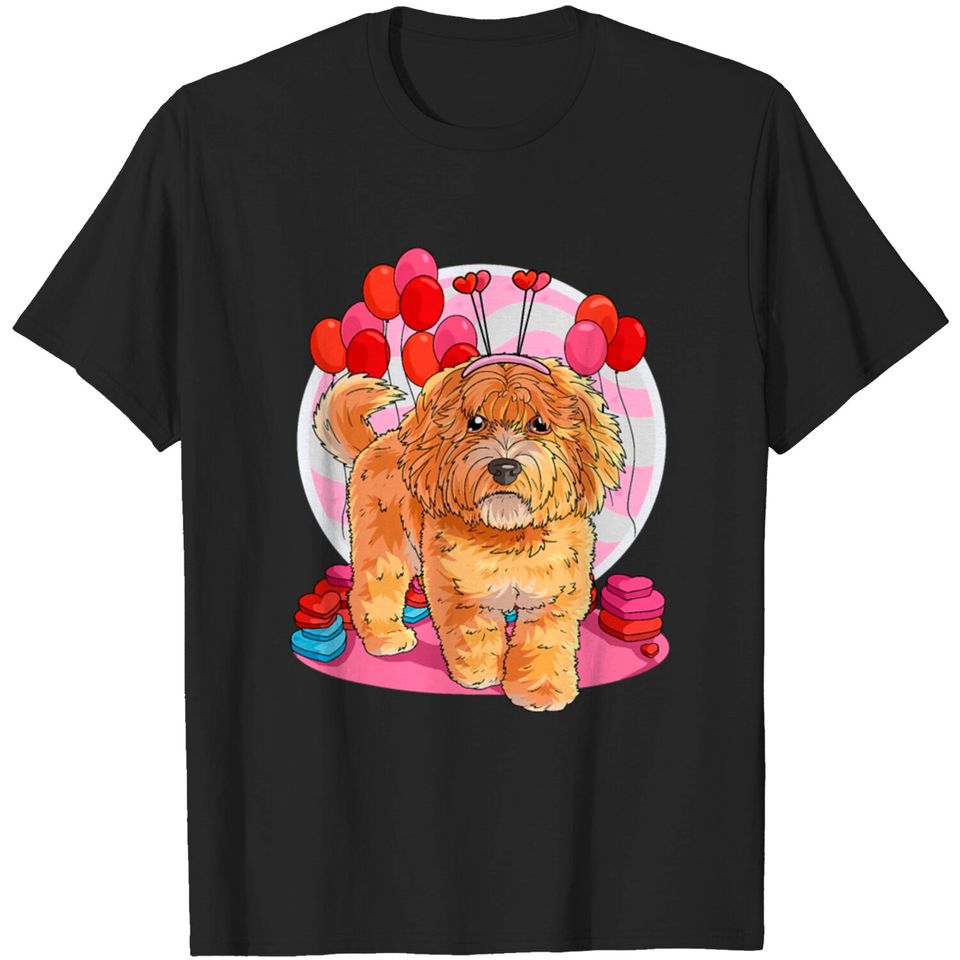 Australian Labradoodle Heart Valentine Day Decor T-shirt