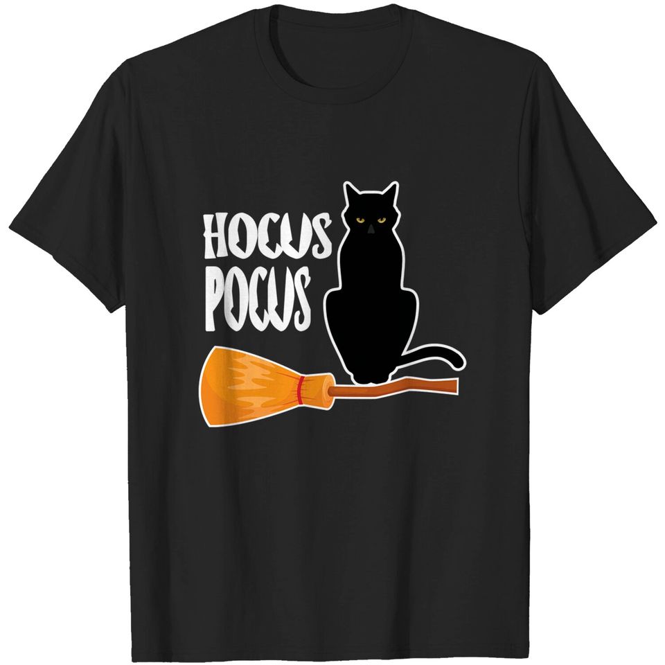 Black Cat Hocus Pocus Halloween T Shirt Happy halloween - Black Cat Hocus Pocus Halloween - T-Shirt