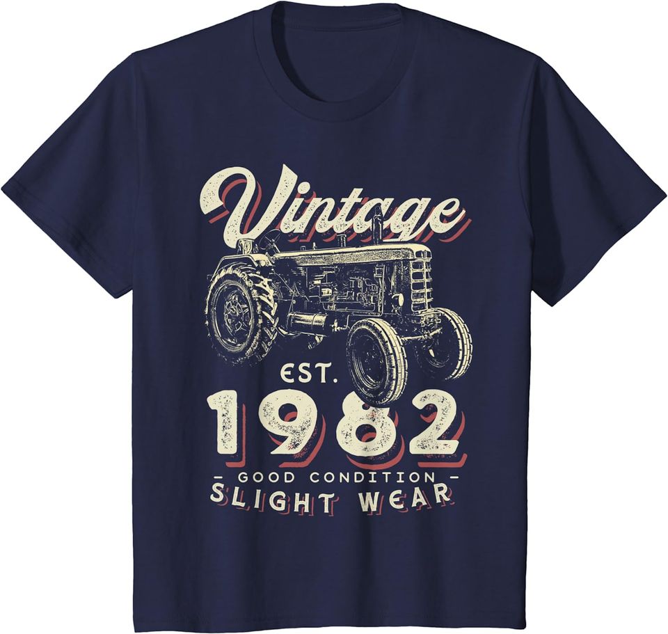Vintage Farmer Tractor established 1982 40th Birthday Party T-Shirt