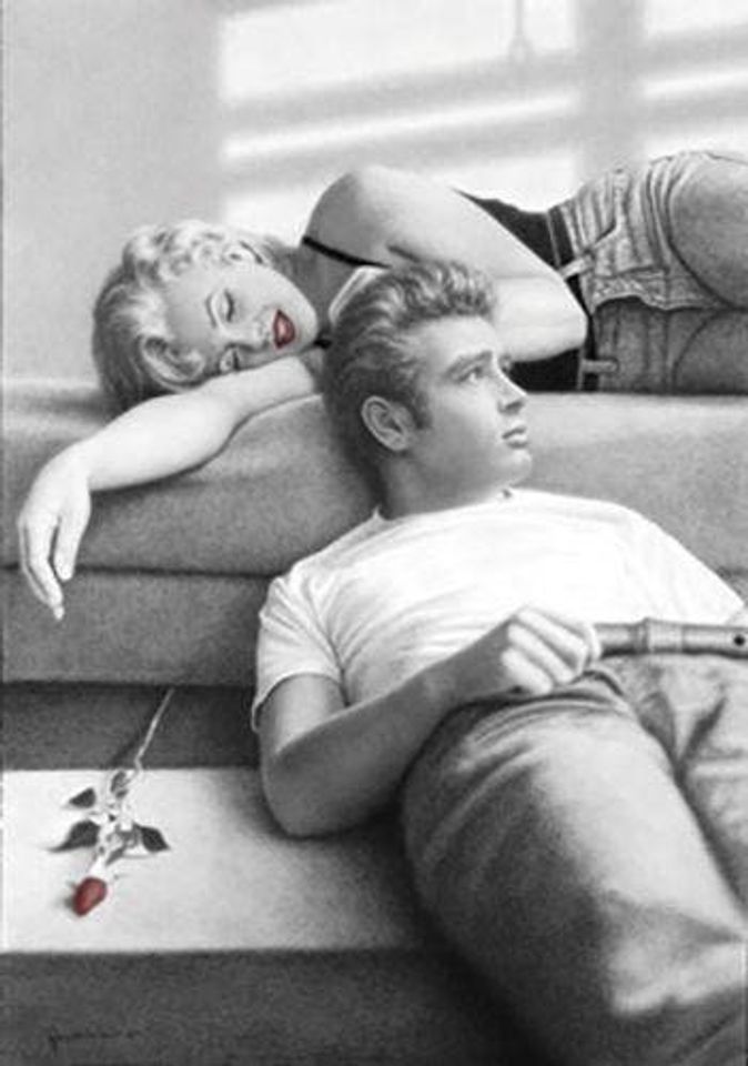 Marilyn Monroe James Dean Art Poster